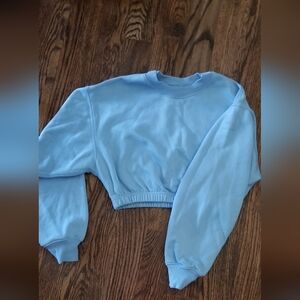 ALO  Blue Cropped Sweatshirt